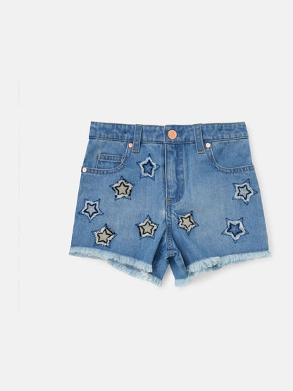 Dsiney Kidz - Angel & Rocket Blue Nina Star Applique 100% Cotton Denim Shorts image 5