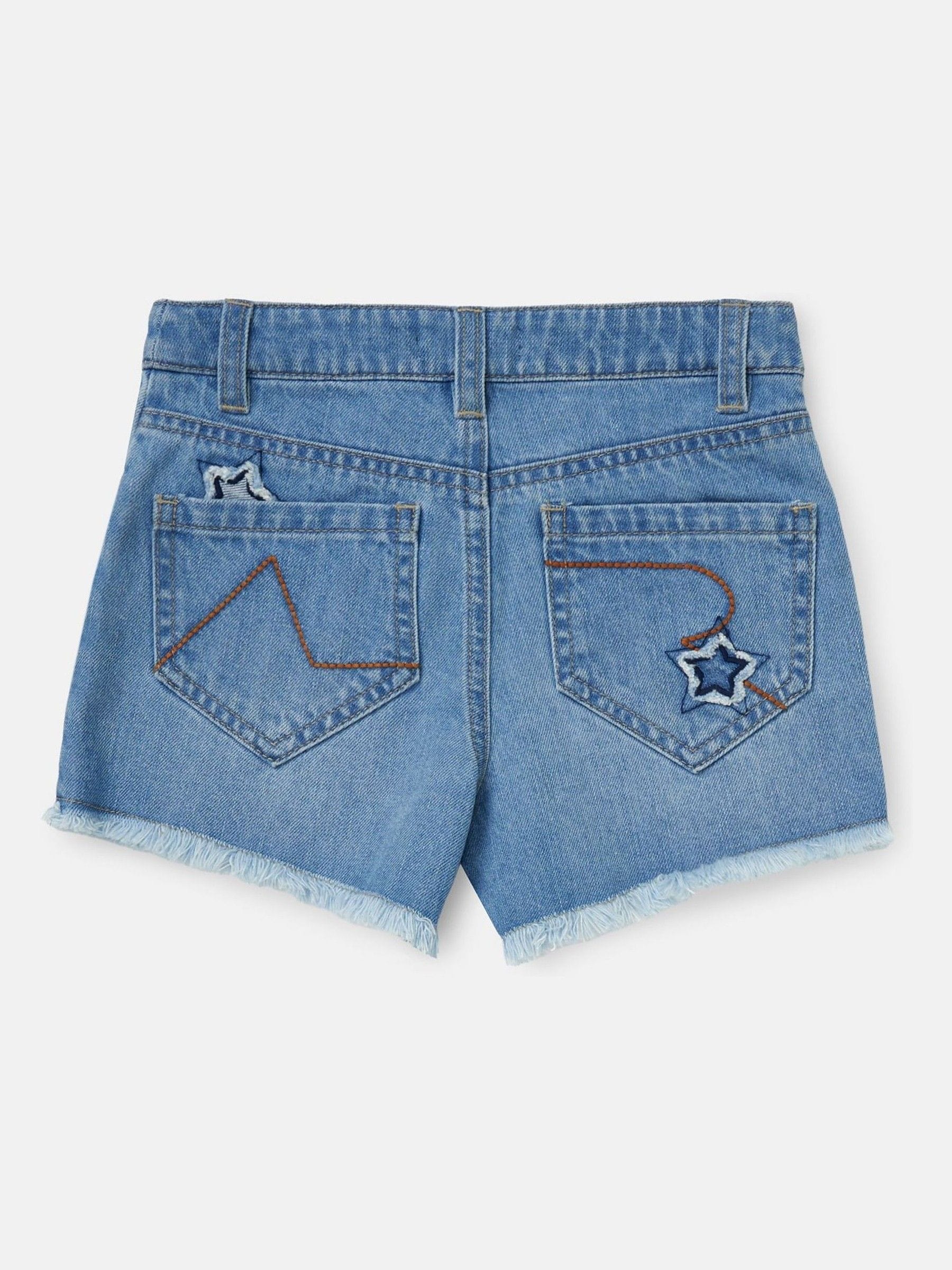 Dsiney Kidz - Angel & Rocket Blue Nina Star Applique 100% Cotton Denim Shorts image 6