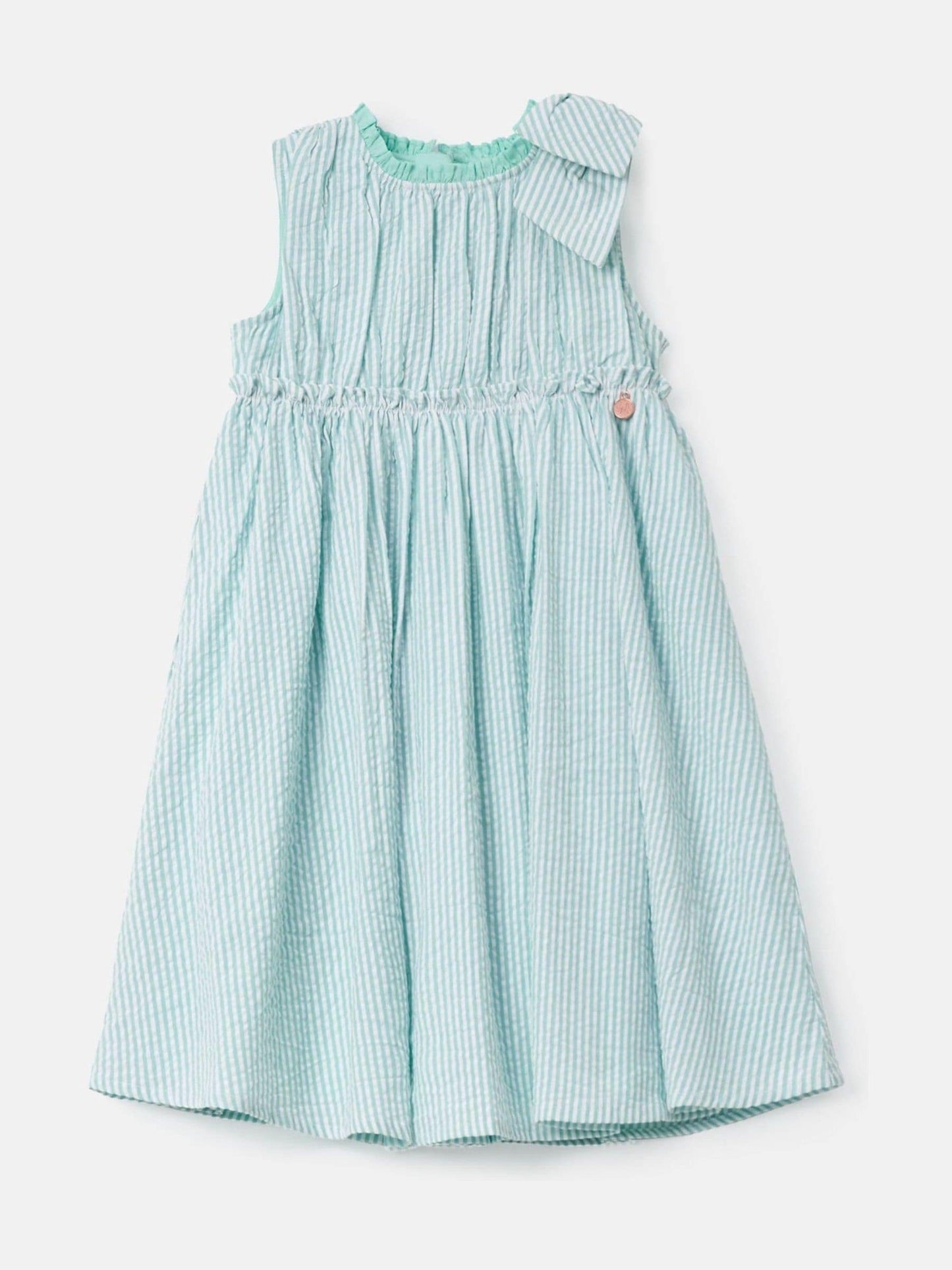 Angel & Rocket Green Giana Mint Seersucker Stripe 100% Cotton Dress image 5