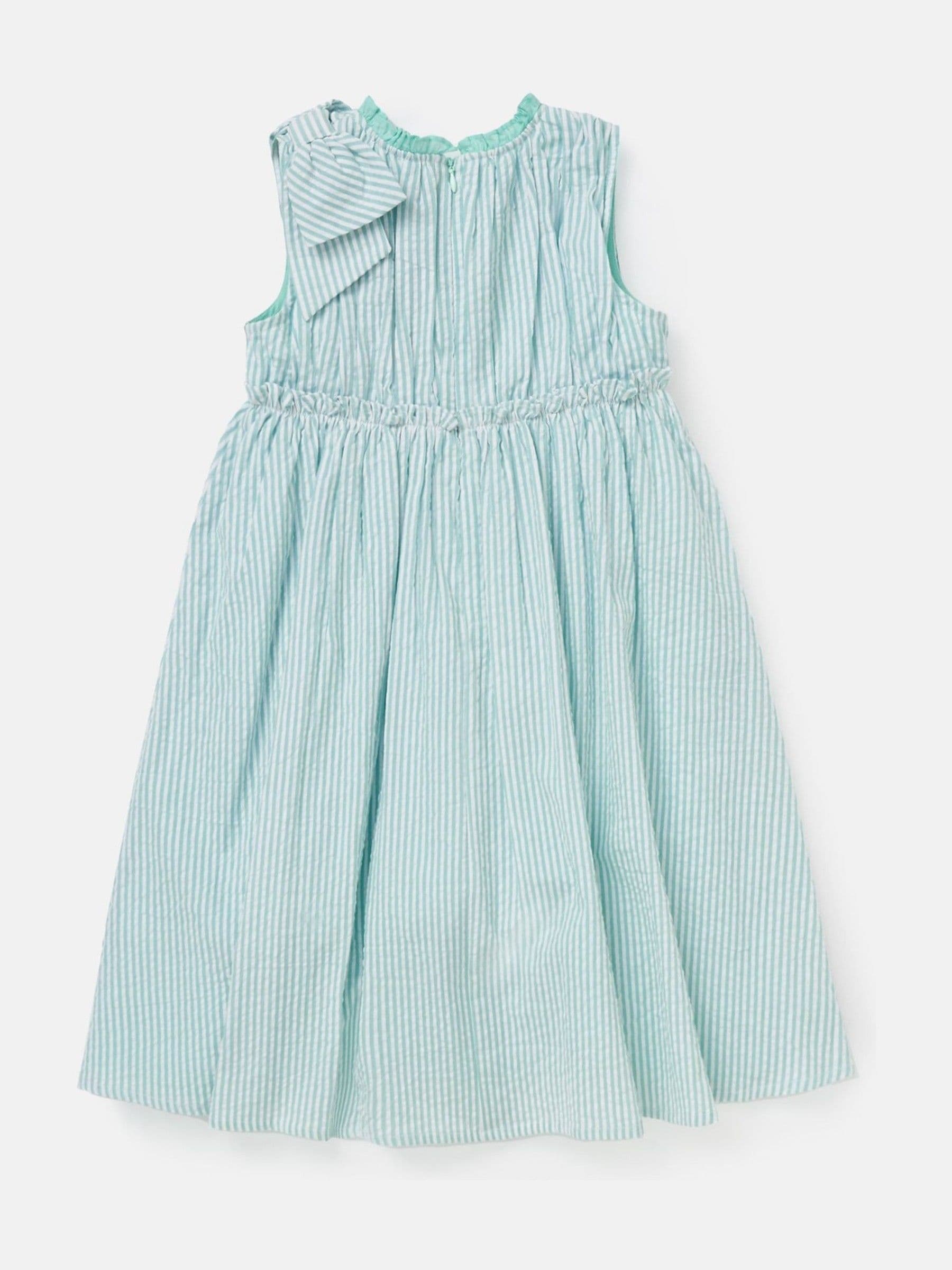 Angel & Rocket Green Giana Mint Seersucker Stripe 100% Cotton Dress image 6