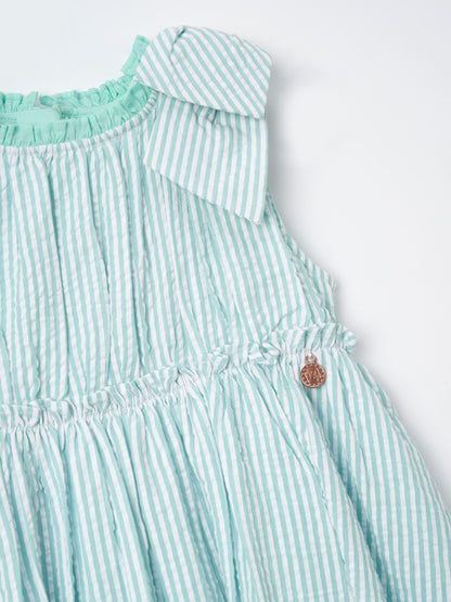 Angel & Rocket Green Giana Mint Seersucker Stripe 100% Cotton Dress image 7