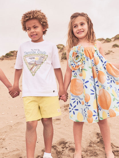 Angel & Rocket Light Blue Marnie Denim Corsage Swing Dress image 3