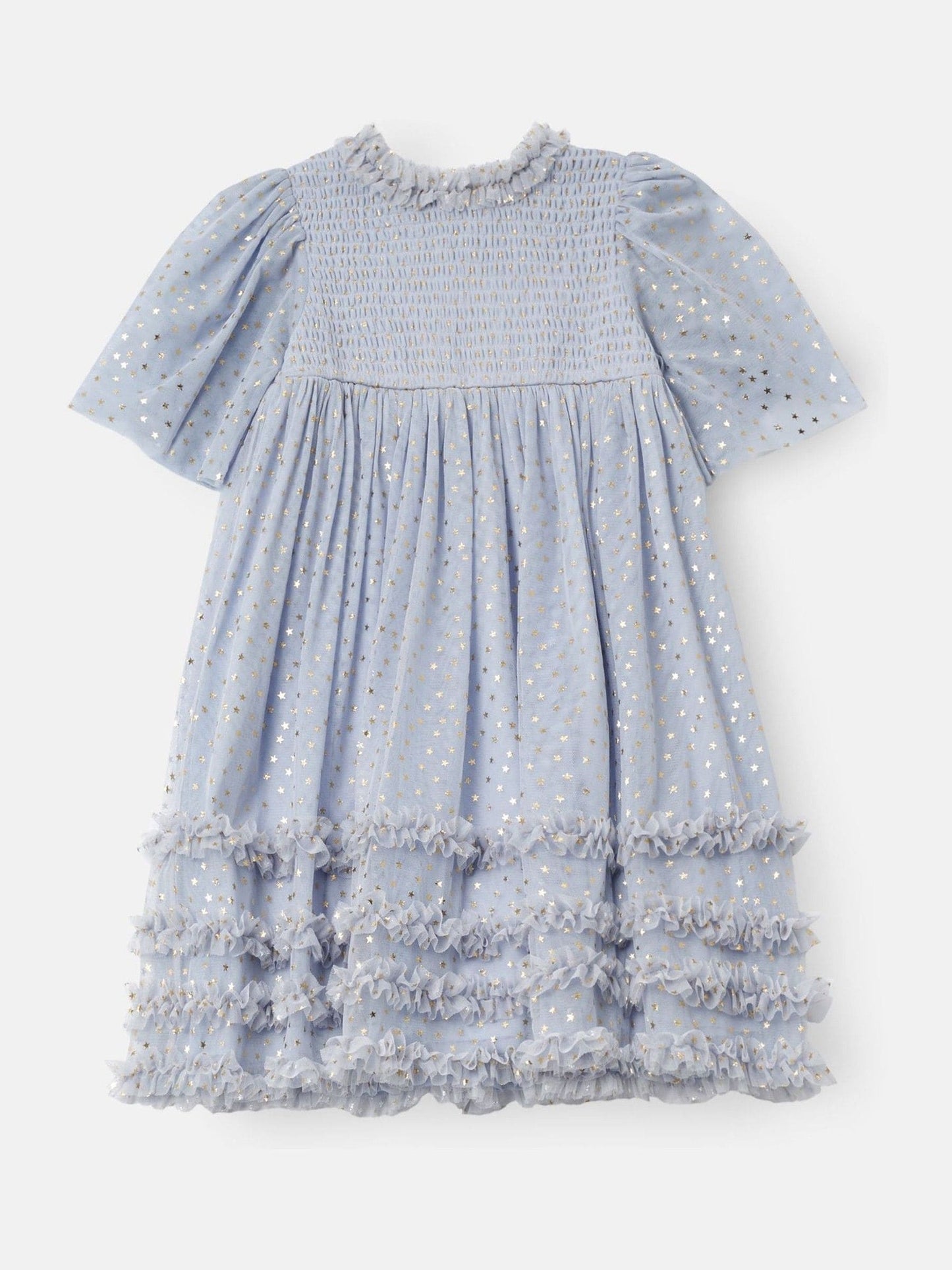 Angel & Rocket Blue Xeni Foil Print Mesh Dress image 6