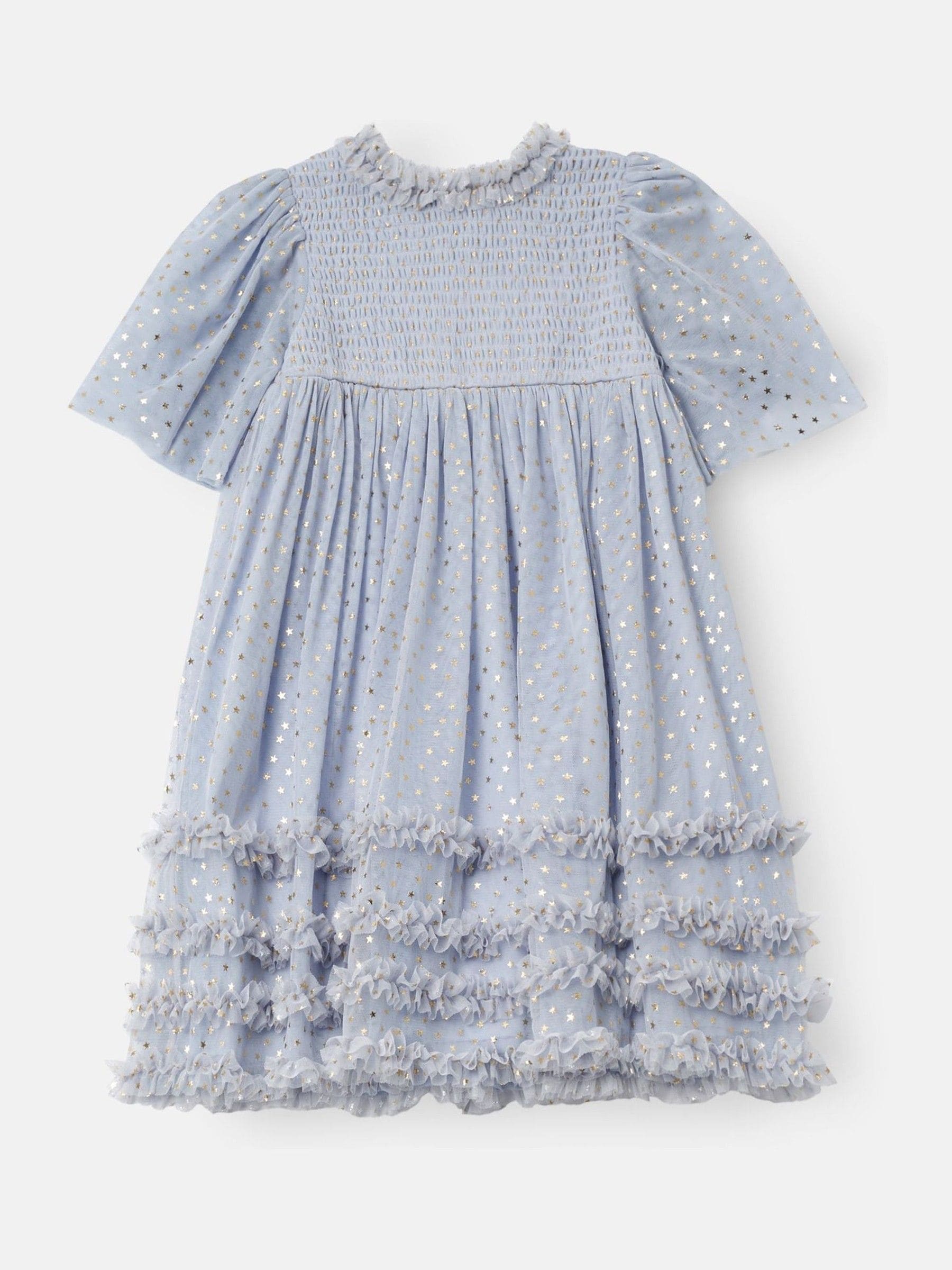 Angel & Rocket Blue Xeni Foil Print Mesh Dress image 6