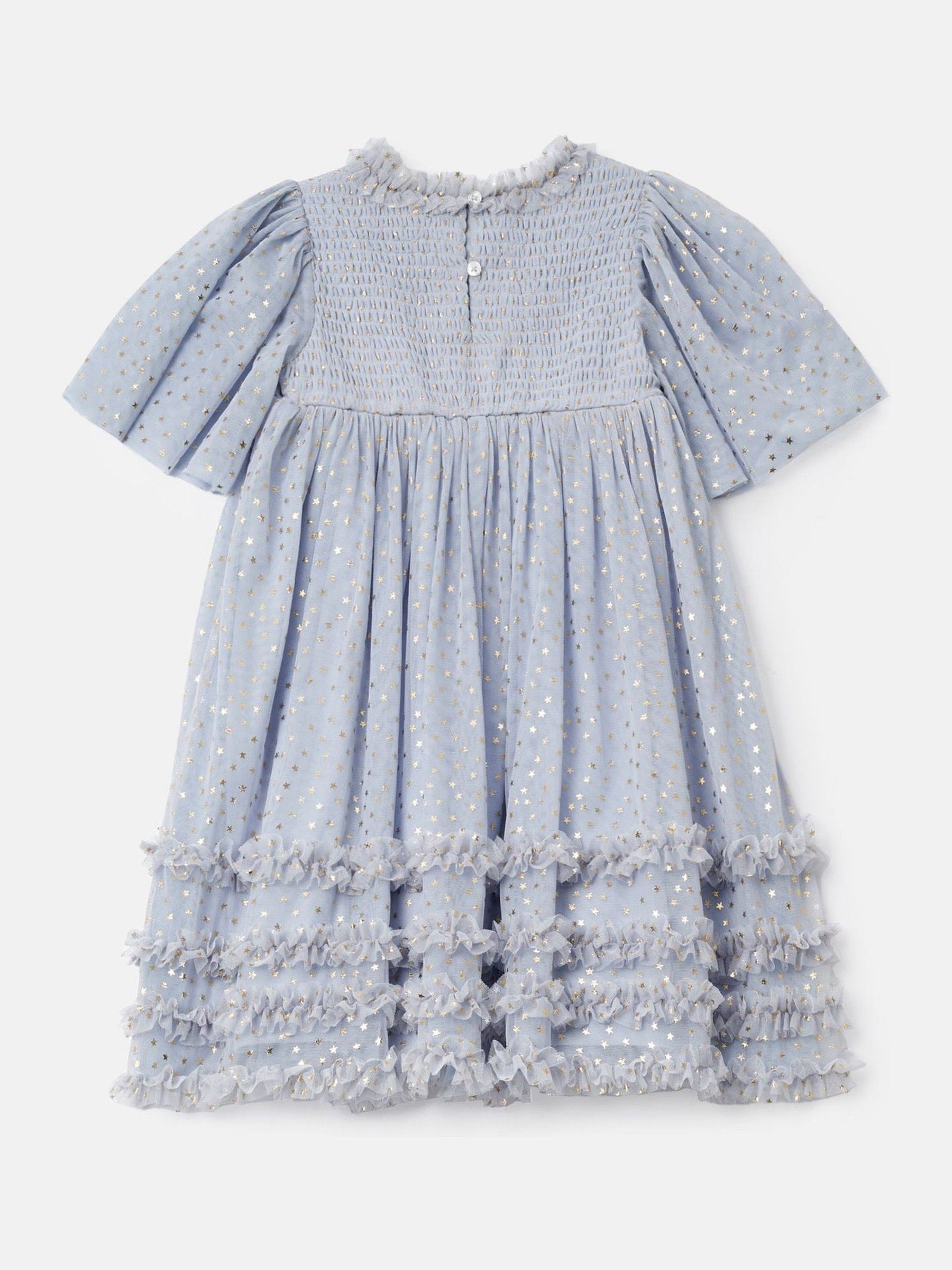 Angel & Rocket Blue Xeni Foil Print Mesh Dress image 7