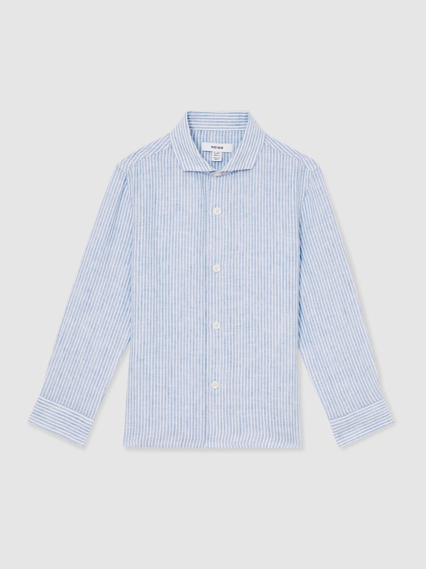 Dsiney Kidz - Reiss Blue/White Stripe Ruban 9-13 yrs Linen Cutaway Collar Shirt image 2
