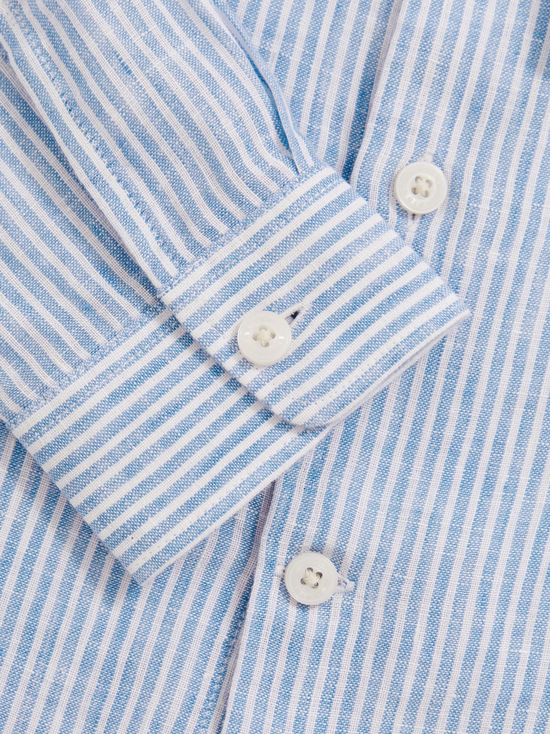 Dsiney Kidz - Reiss Blue/White Stripe Ruban 9-13 yrs Linen Cutaway Collar Shirt image 4