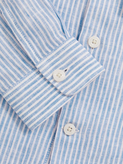 Dsiney Kidz - Reiss Blue/White Stripe Ruban 9-13 yrs Linen Cutaway Collar Shirt image 4