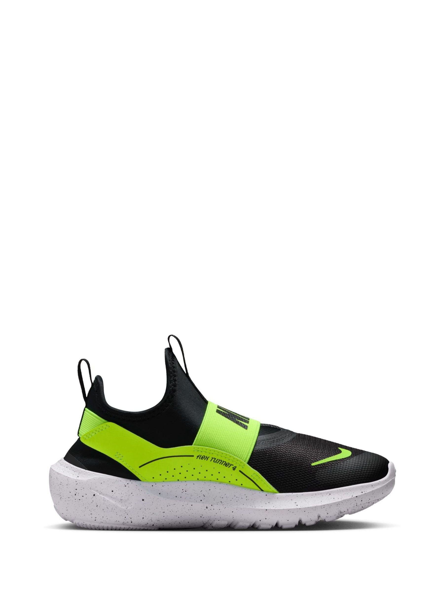 Nike Black Volt Youth Flex Runner 4 Trainers image 3