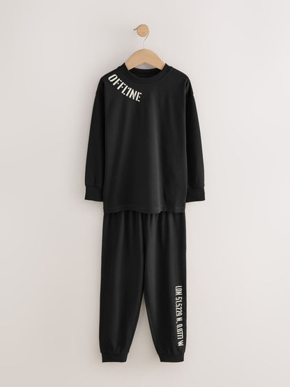 Black/Brown 3 Pack Jogger Pyjamas (3-16yrs) image 9