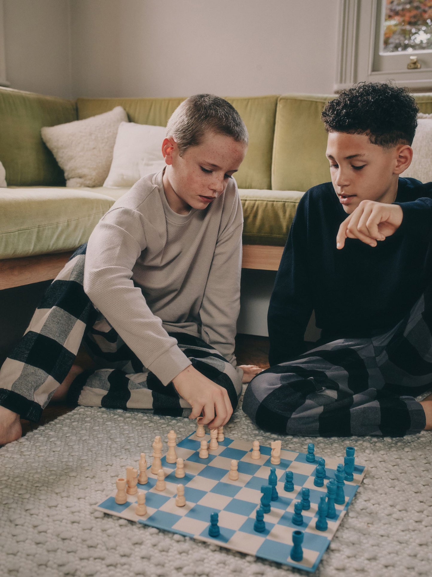 Black/Grey Long Sleeve Woven Check Pyjamas 2 Pack (3-16yrs) image 3