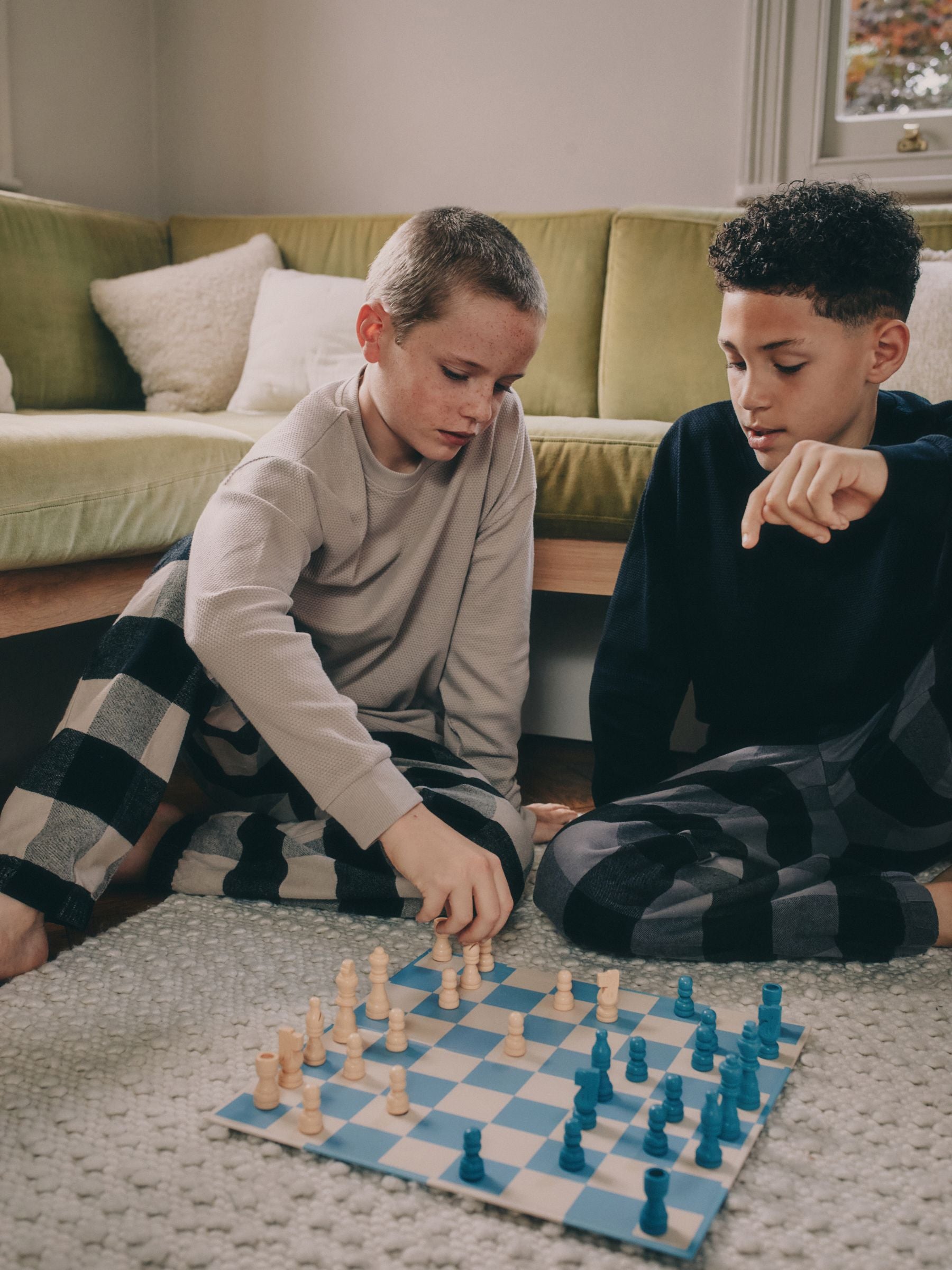 Black/Grey Long Sleeve Woven Check Pyjamas 2 Pack (3-16yrs) image 3
