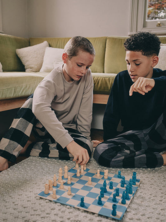 Black/Grey Long Sleeve Woven Check Pyjamas 2 Pack (3-16yrs) image 3