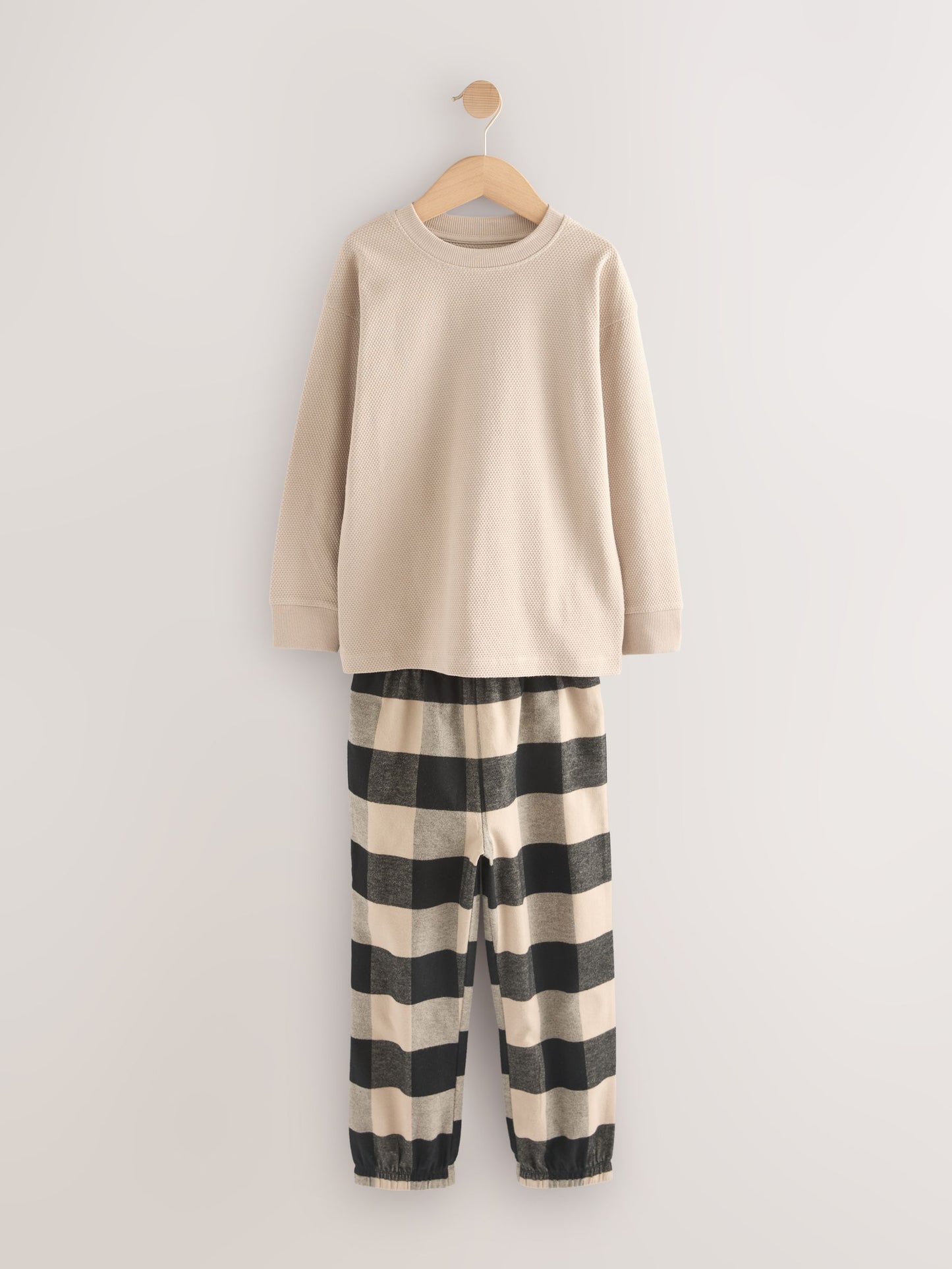 Black/Grey Long Sleeve Woven Check Pyjamas 2 Pack (3-16yrs) image 7