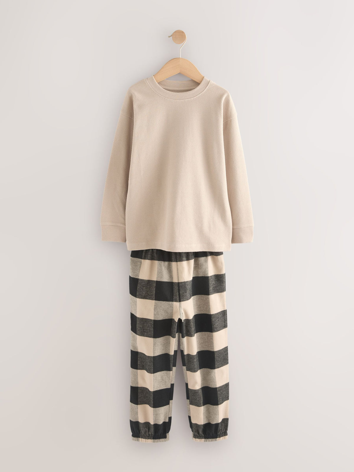 Black/Grey Long Sleeve Woven Check Pyjamas 2 Pack (3-16yrs) - image 6