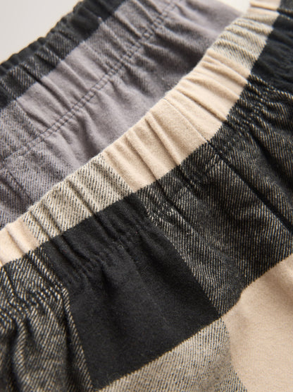 Black/Grey Long Sleeve Woven Check Pyjamas 2 Pack (3-16yrs) image 10