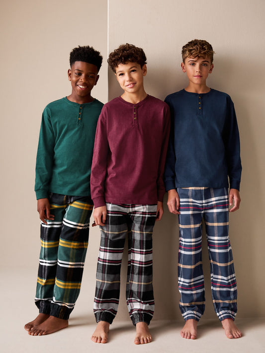 Multi Woven Check Pyjamas 3 Pack (3-16yrs) image 1
