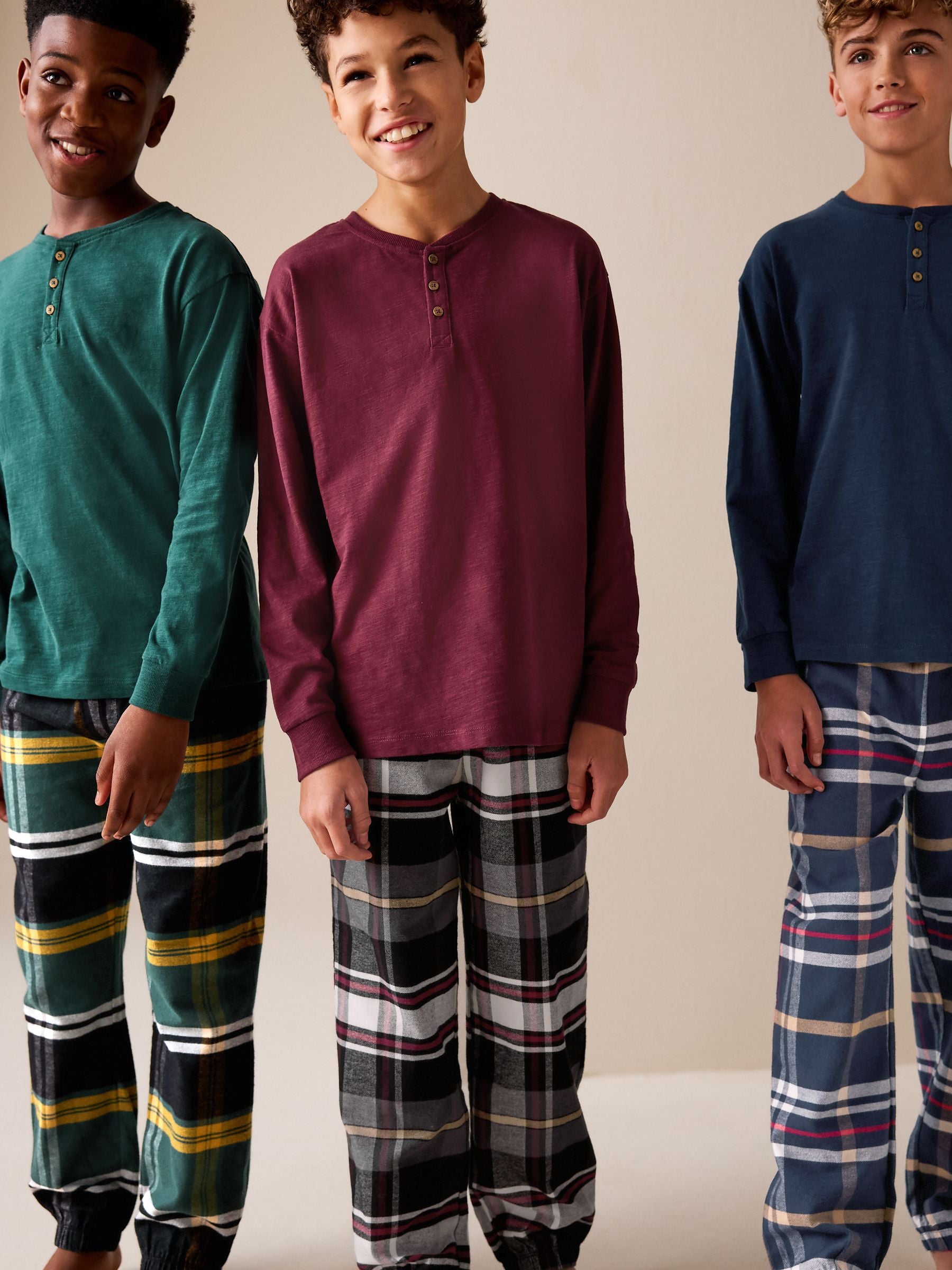 Multi Woven Check Pyjamas 3 Pack (3-16yrs) image 3