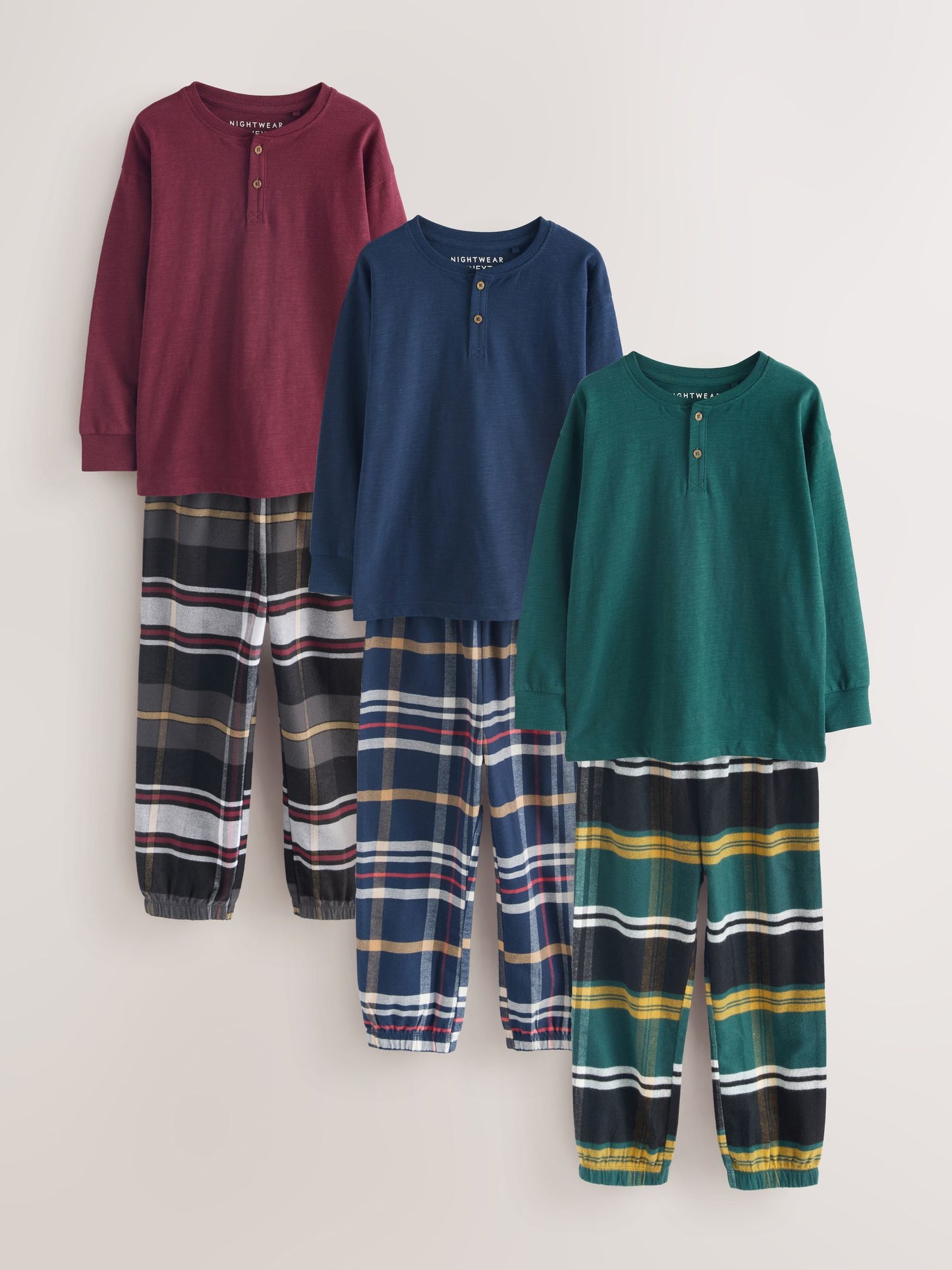 Multi Woven Check Pyjamas 3 Pack (3-16yrs) image 5