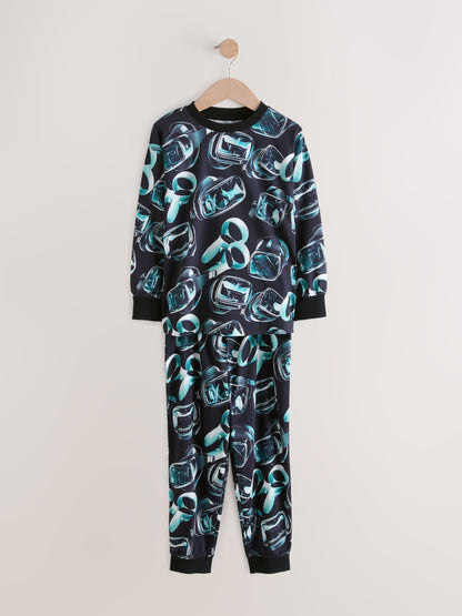 Green/Black Pro Gamer Long Sleeve Pyjamas 2 Pack (3-16yrs) image 3