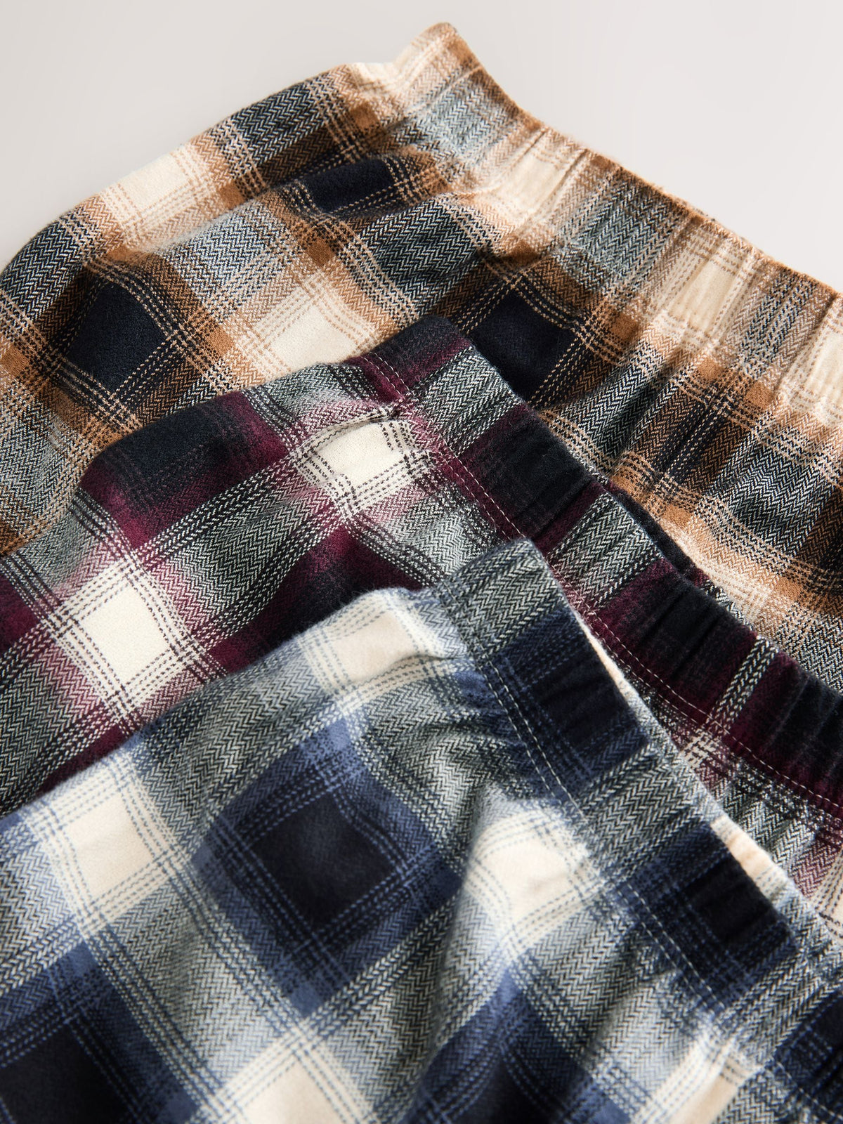 Burgundy Red/Brown Woven Check Pyjamas 3 Pack (3-16yrs) - image 10