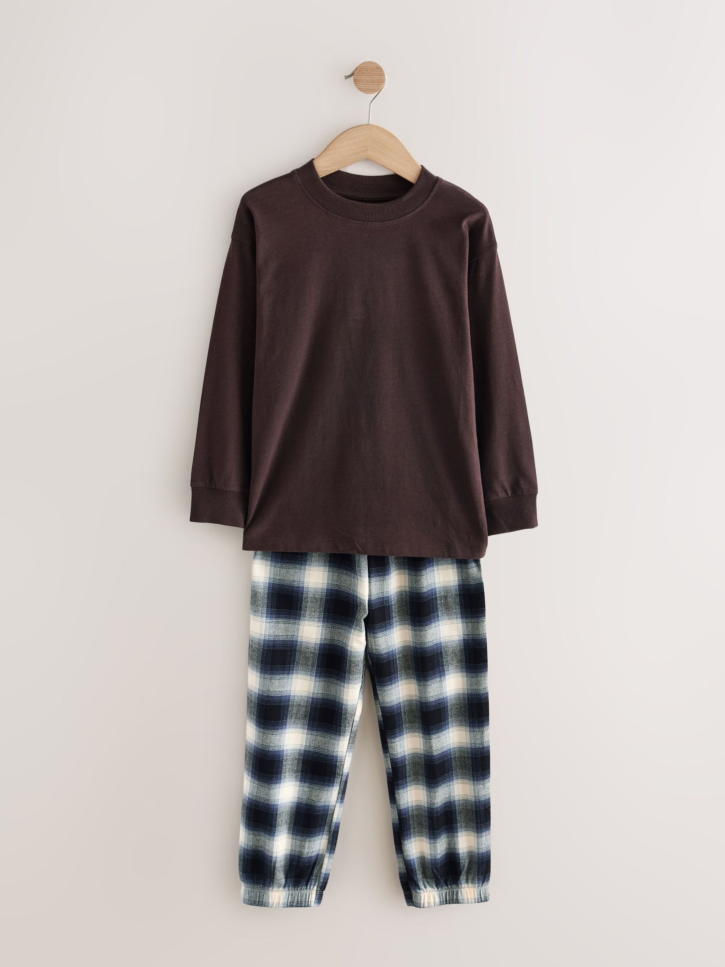 Burgundy Red/Brown Woven Check Pyjamas 3 Pack (3-16yrs) image 8