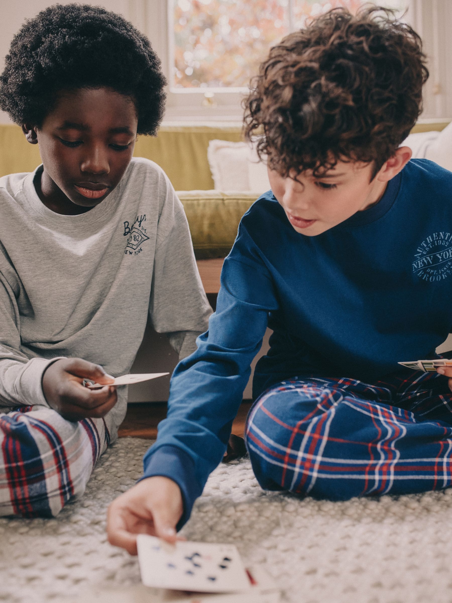 Grey/Blue Long Sleeve Woven Check Pyjamas 2 Pack (3-16yrs) image 3