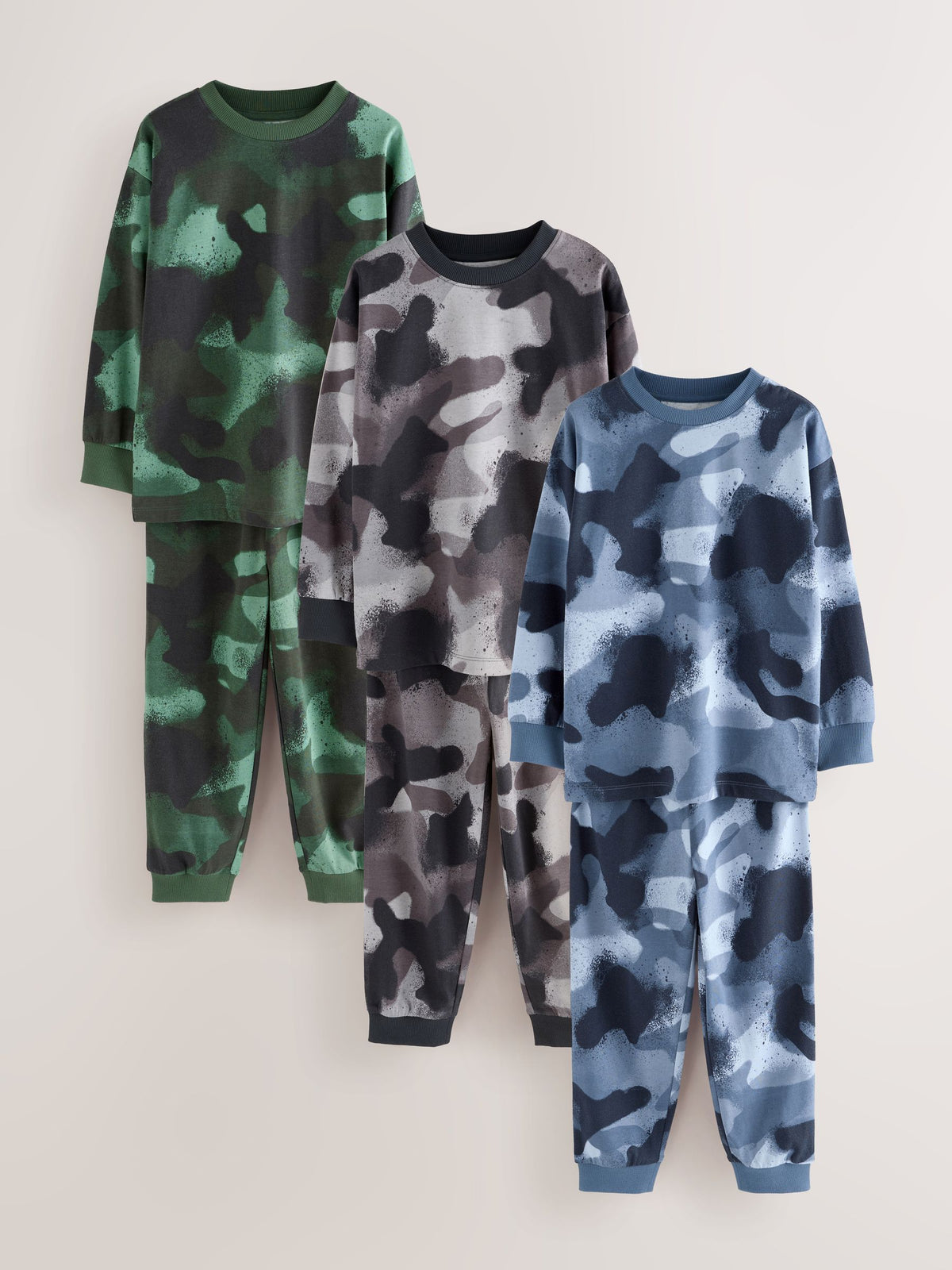 Multi Camo Long Sleeve Pyjamas 3 Pack (3-16yrs) - image 3