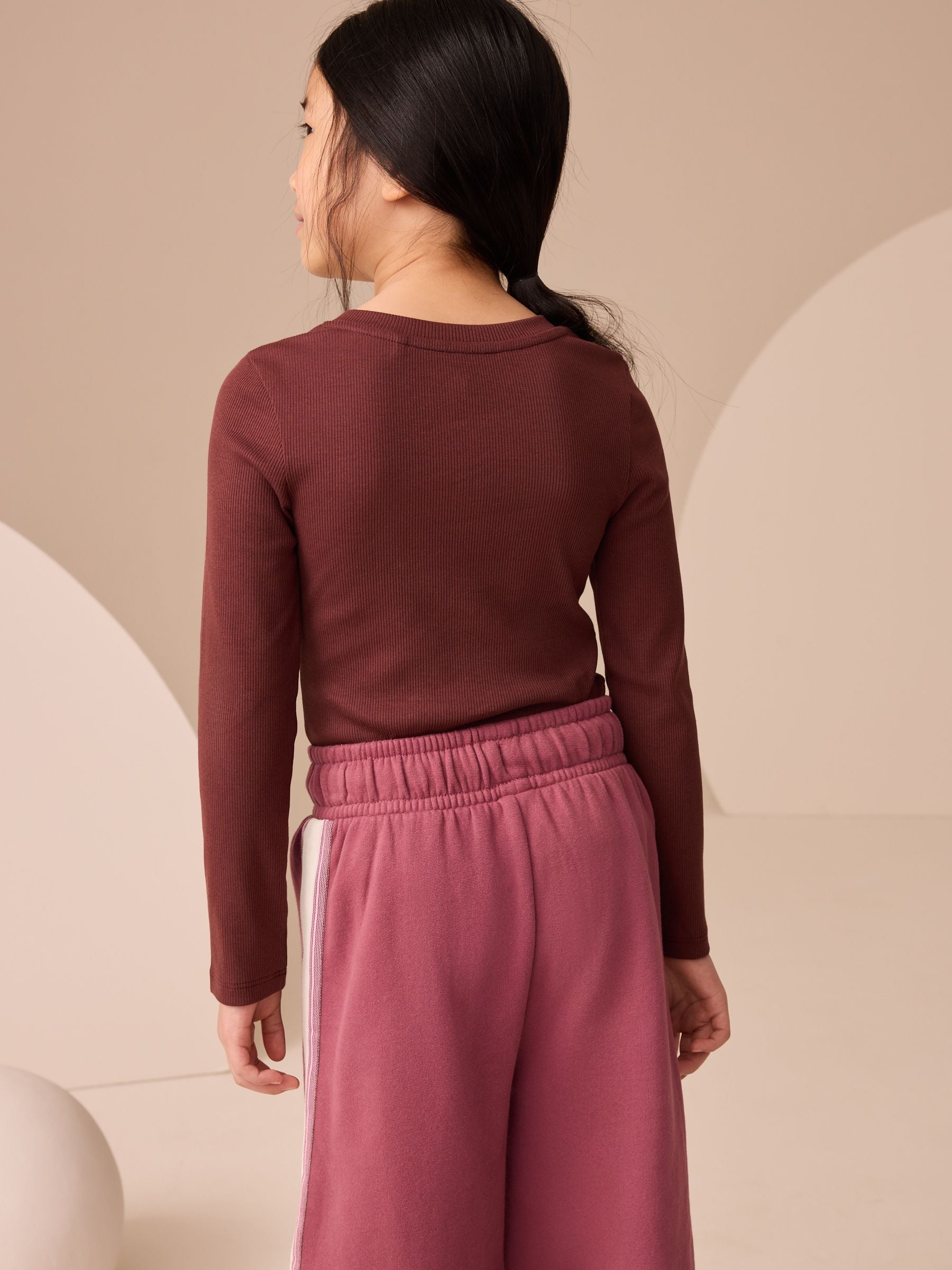 Dsiney Kidz - Chocolate Brown Long Sleeve Ribbed Top (3-16yrs) image 3