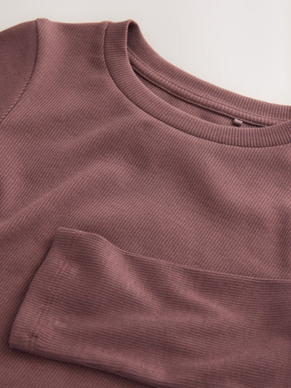 Dsiney Kidz - Chocolate Brown Long Sleeve Ribbed Top (3-16yrs) image 5