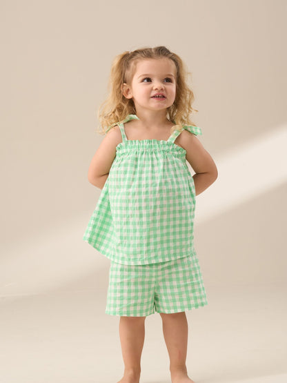 Angel & Rocket Green Connie Gingham Top and Shorts image 2