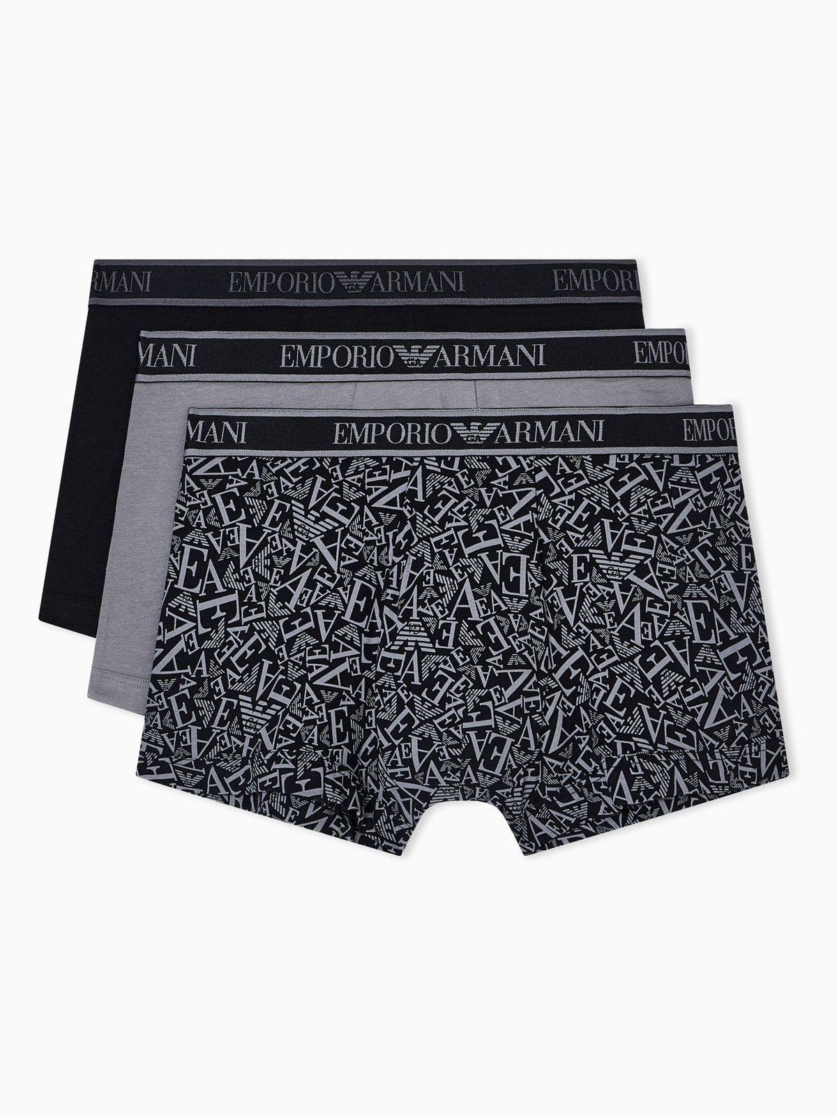Dsiney Kidz - Emporio Armani Grey/Black Grey/Black Boxers 3 Pack image 4