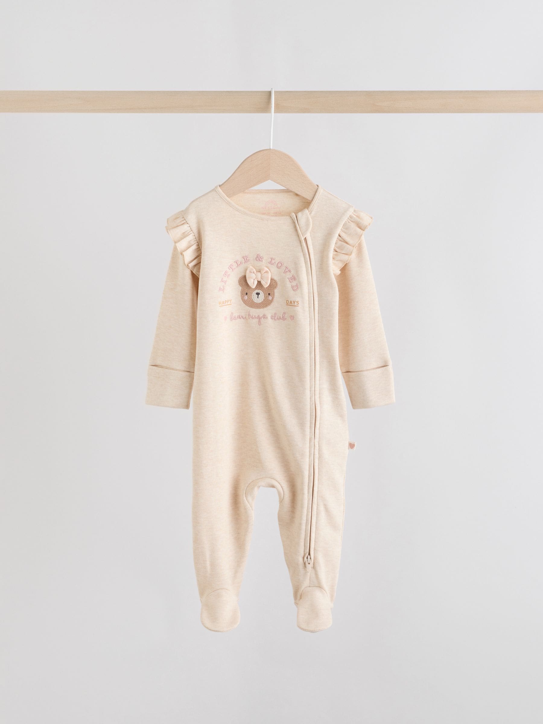 Neutral Bear Two Way Zip Baby Sleepsuits 3 Pack (0-2yrs) image 5