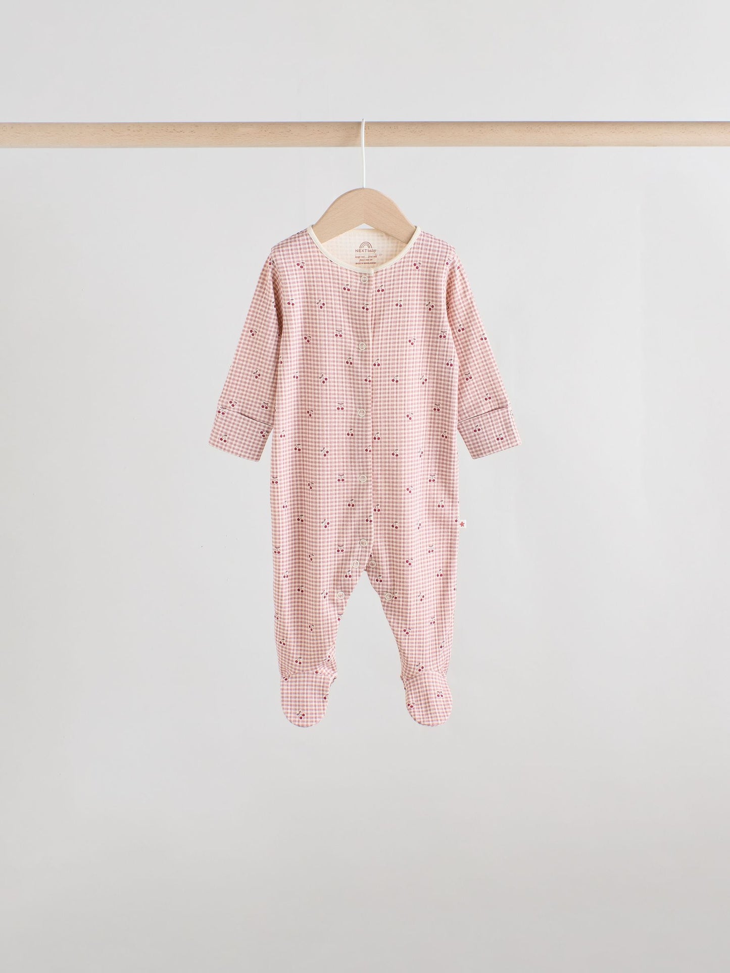 Pink/Rust Ditsy Floral 5 Pack Baby Sleepsuits (0-2yrs) image 8