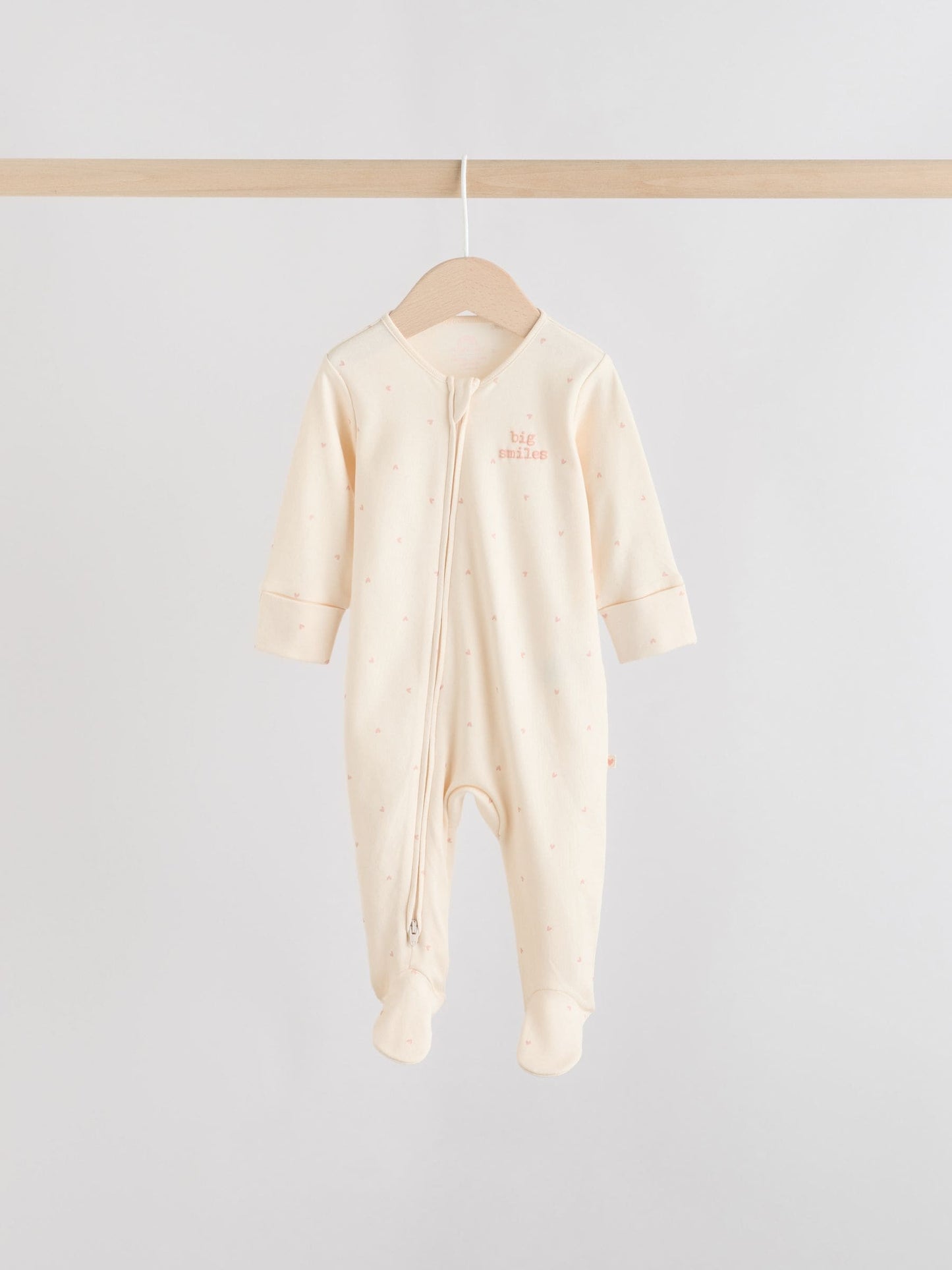 Pink Heart Two Way Zip Baby Sleepsuits 3 Pack (0-2yrs) image 5