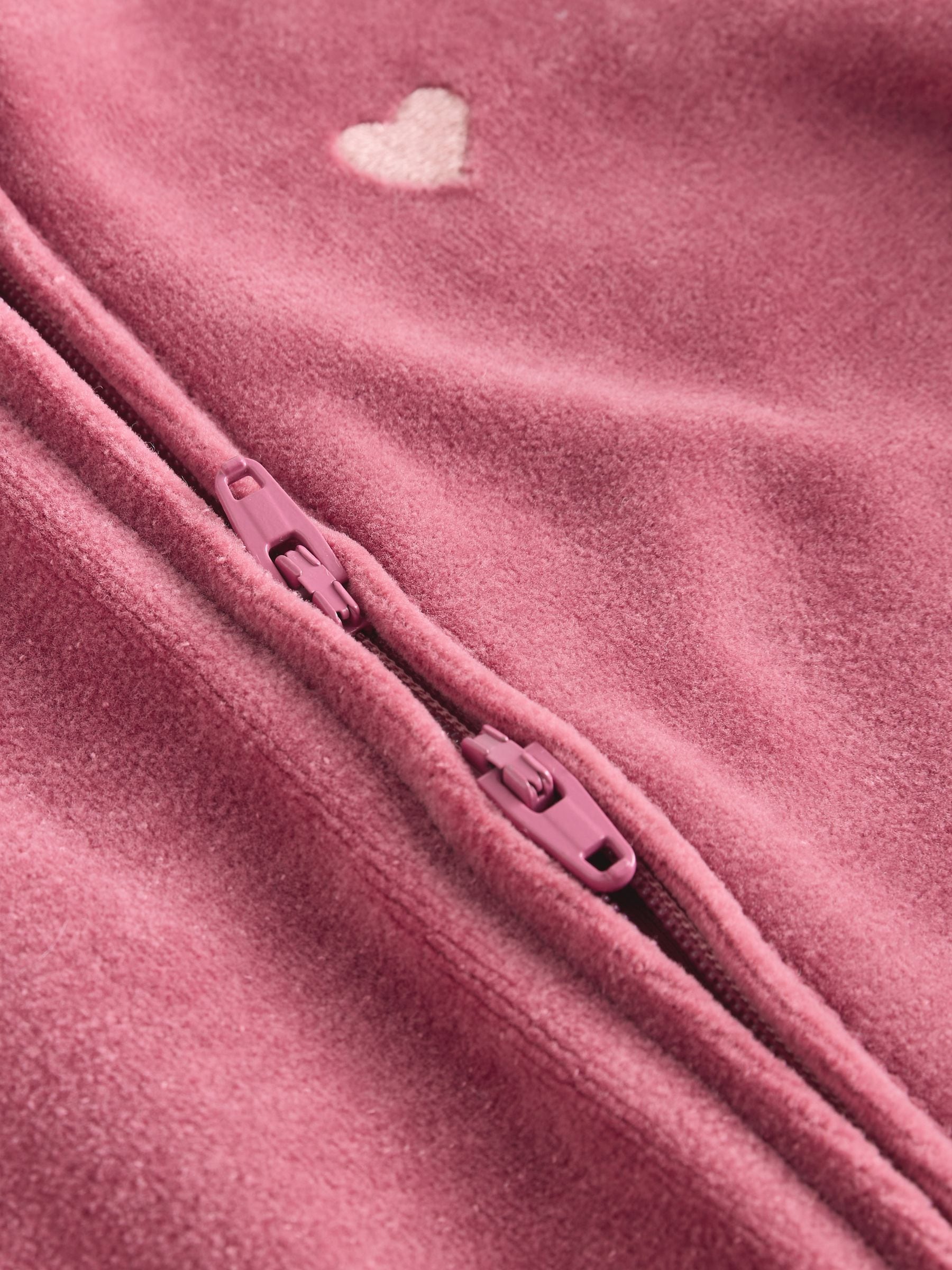 Pink Velour Baby Sleepsuits 2 Pack (0mths-2yrs) image 3