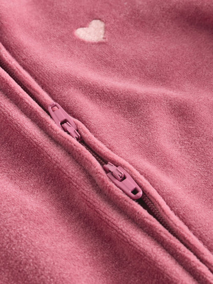 Pink Velour Baby Sleepsuits 2 Pack (0mths-2yrs) image 3