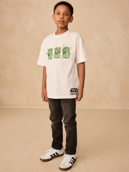Dsiney Kidz - White Mandalorian Short Sleeve T-Shirt (3-16yrs) image 2