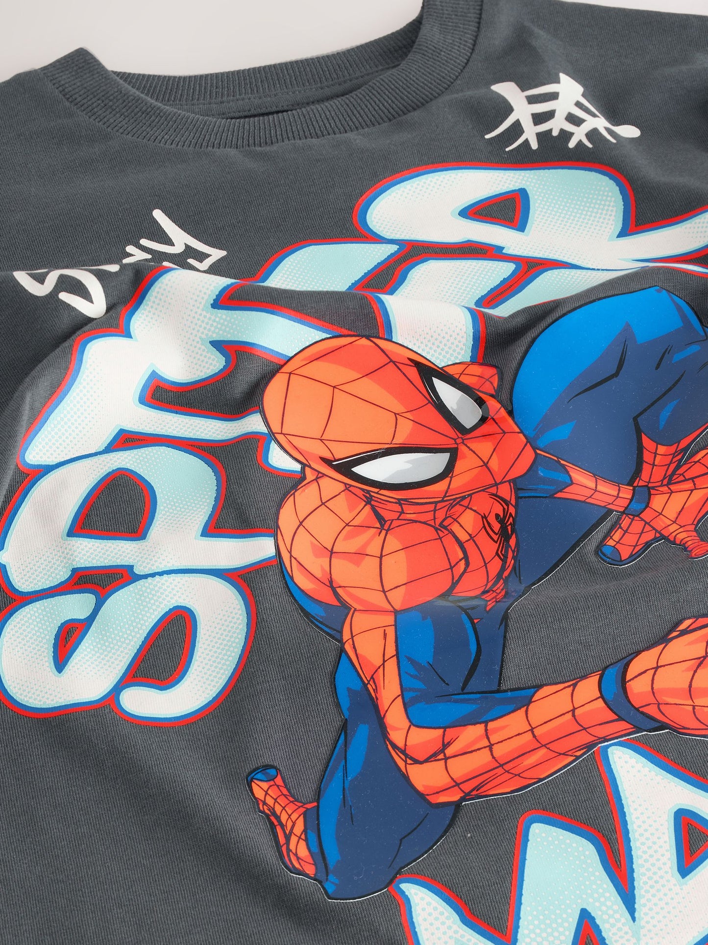 Dsiney Kidz - Charcoal Grey Gel Spiderman Short Sleeve T-Shirt (3-16yrs) image 3