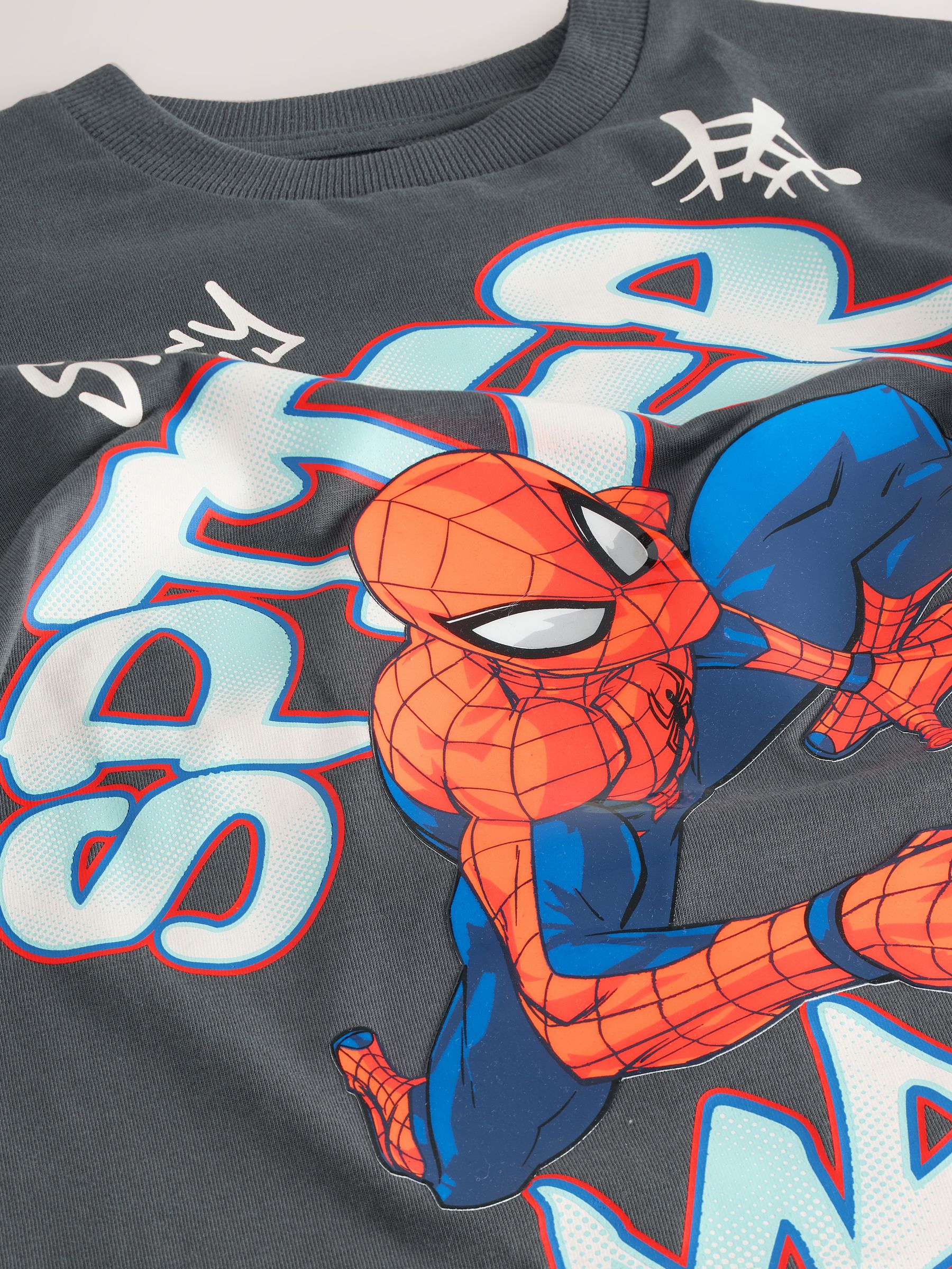 Dsiney Kidz - Charcoal Grey Gel Spiderman Short Sleeve T-Shirt (3-16yrs) image 3