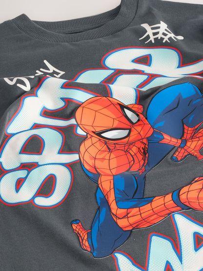 Dsiney Kidz - Charcoal Grey Gel Spiderman Short Sleeve T-Shirt (3-16yrs) image 3