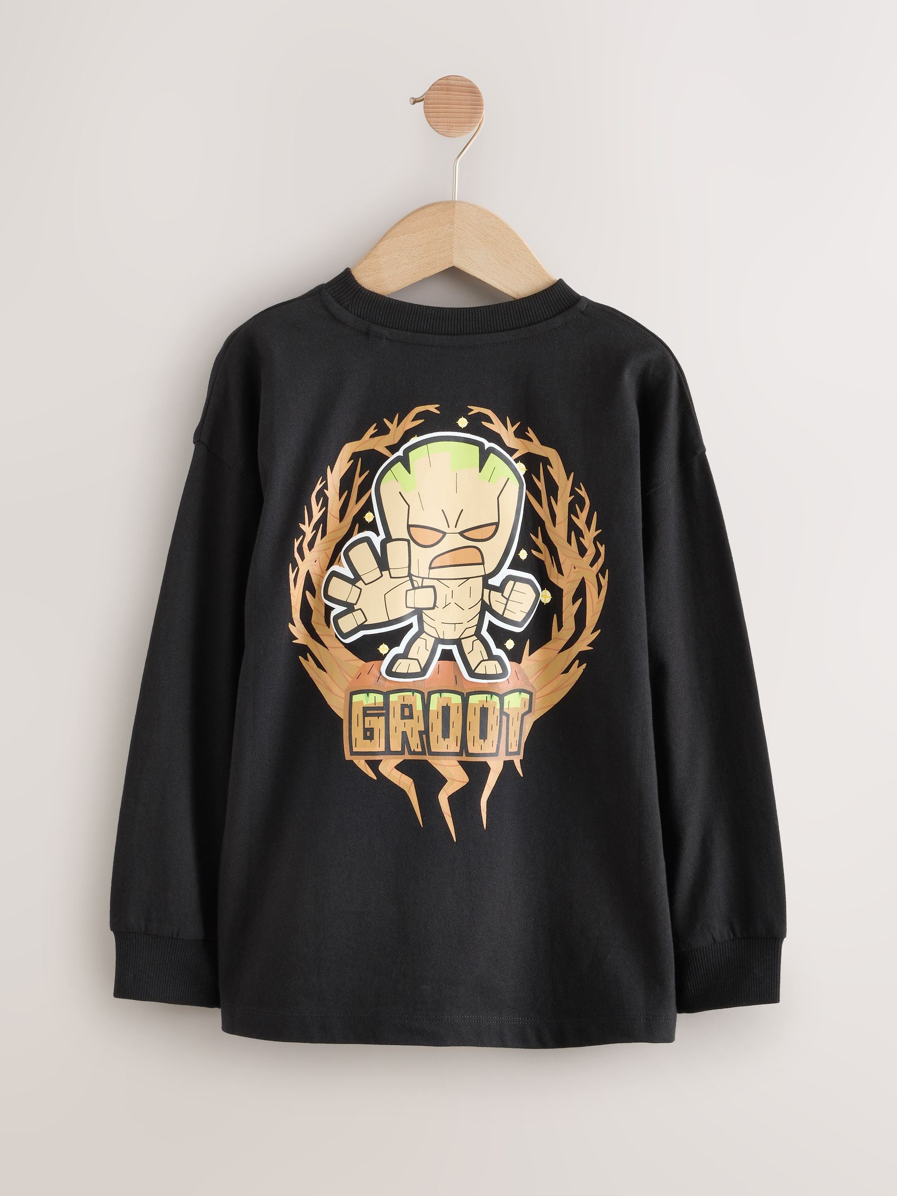 Dsiney Kidz - Black Guardians of the Galaxy Groot Long Sleeve T-Shirt (3-16yrs) image 2