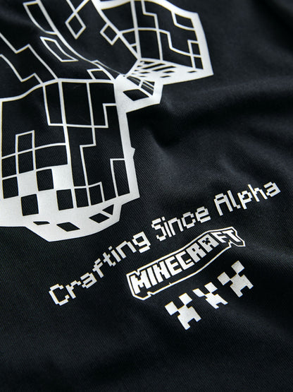 Dsiney Kidz - Black Creeper Minecraft Long Sleeve T-Shirt (3-16yrs) image 3
