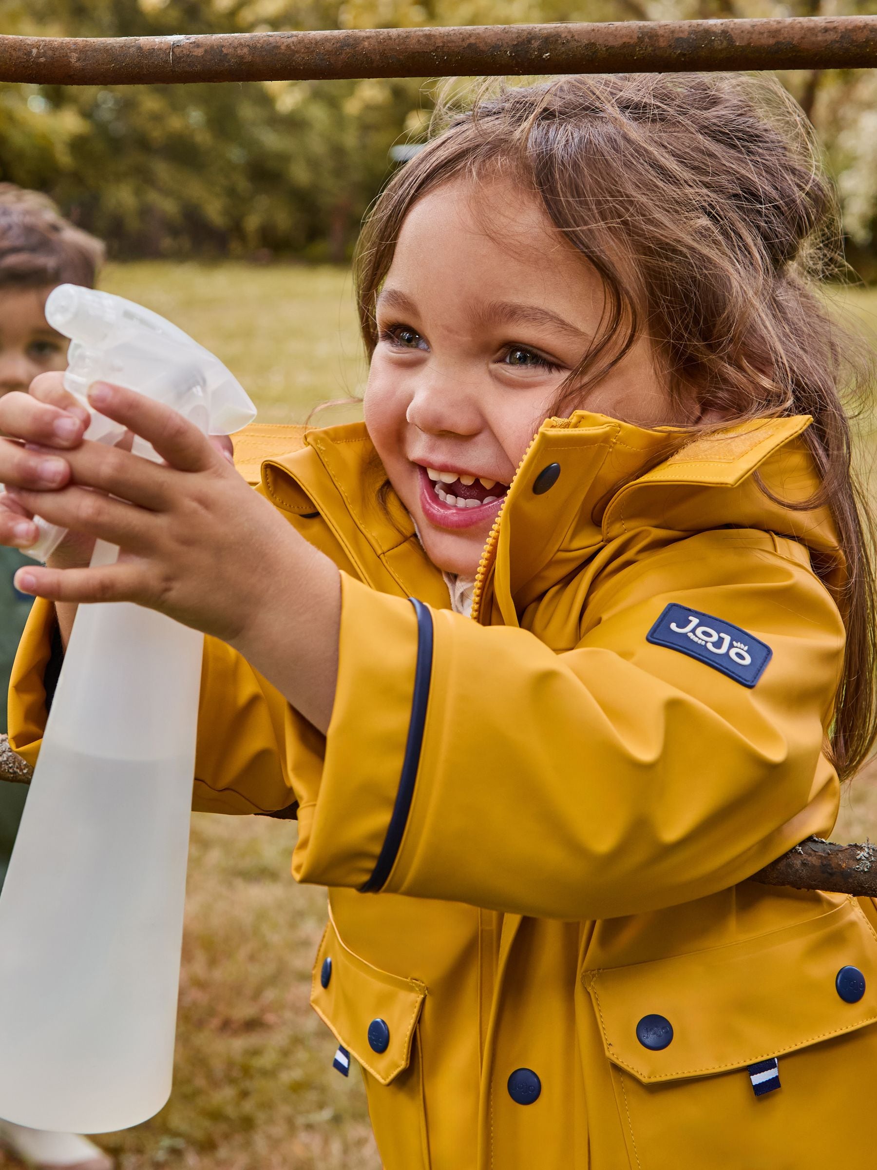 Dsiney Kidz - JoJo Maman Bébé Yellow Navy Cosy Lined Waterproof Jacket image 1