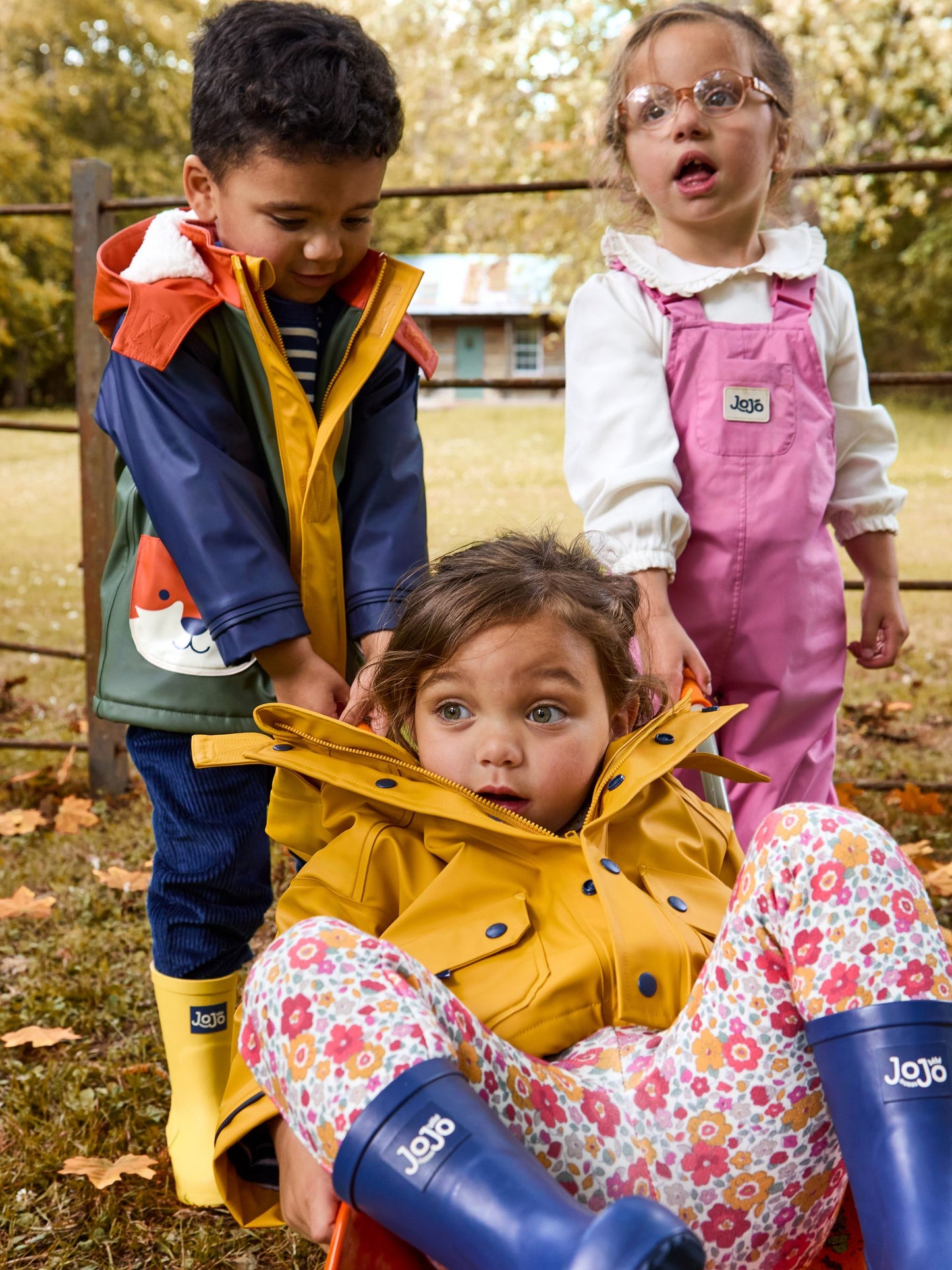 Dsiney Kidz - JoJo Maman Bébé Yellow Navy Cosy Lined Waterproof Jacket image 4