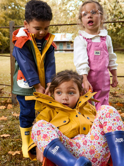Dsiney Kidz - JoJo Maman Bébé Yellow Navy Cosy Lined Waterproof Jacket image 4