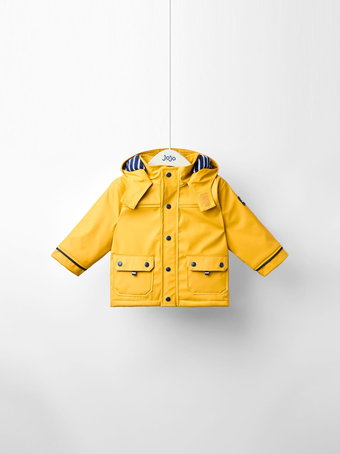 Dsiney Kidz - JoJo Maman Bébé Yellow Navy Cosy Lined Waterproof Jacket image 6