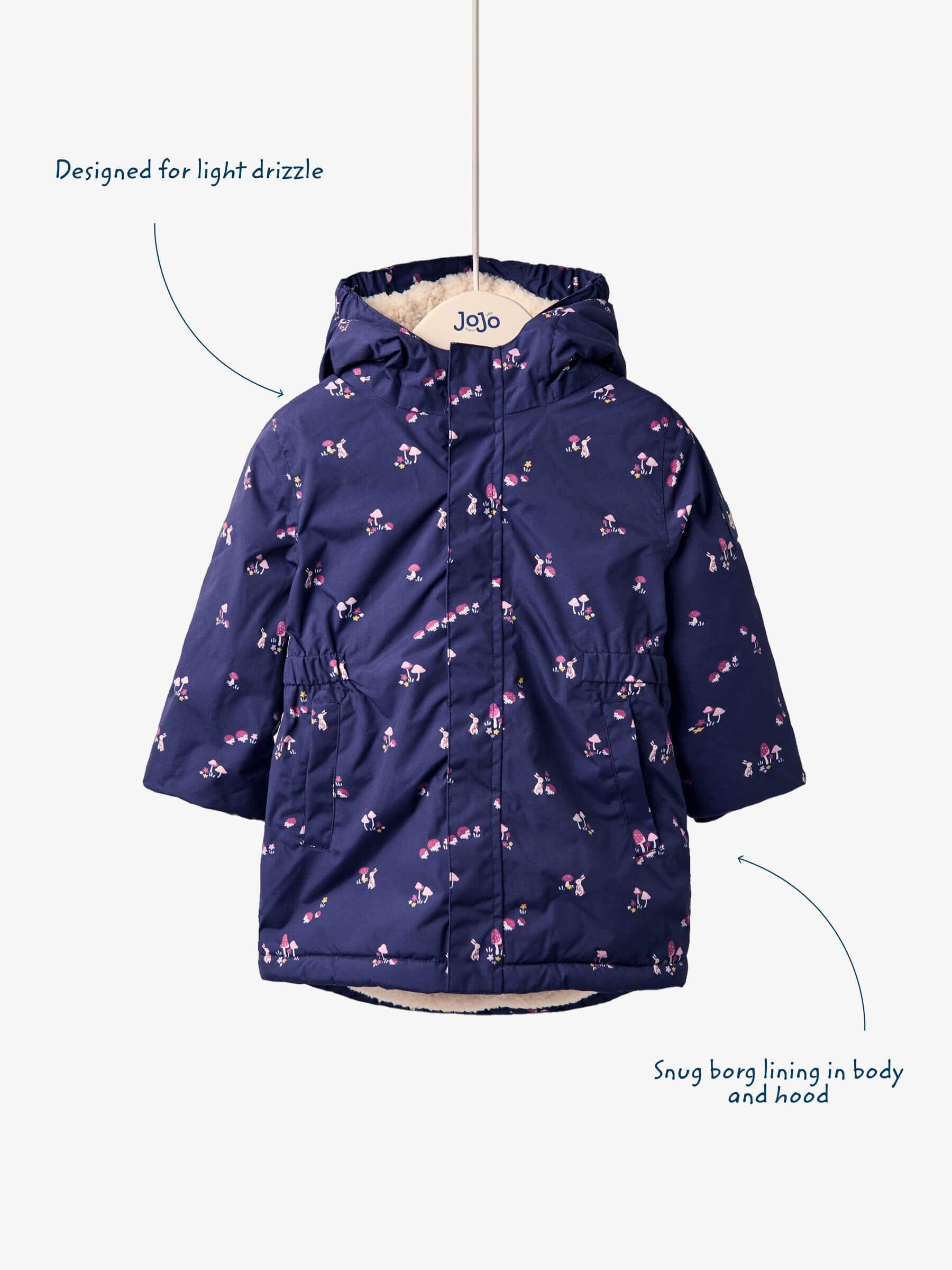 Dsiney Kidz - JoJo Maman Bébé Navy Ditsy Lined Parka image 7