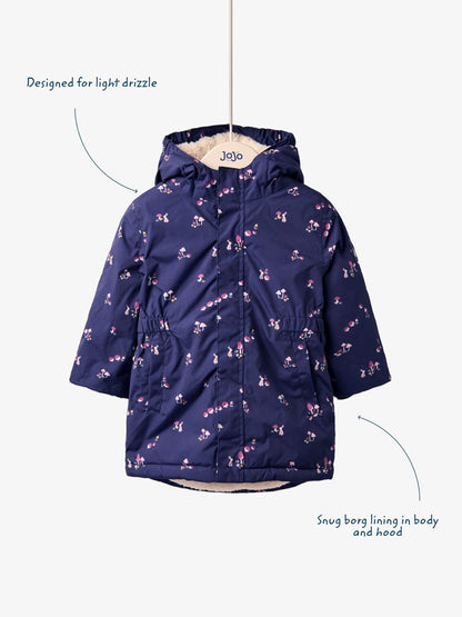 Dsiney Kidz - JoJo Maman Bébé Navy Ditsy Lined Parka image 7