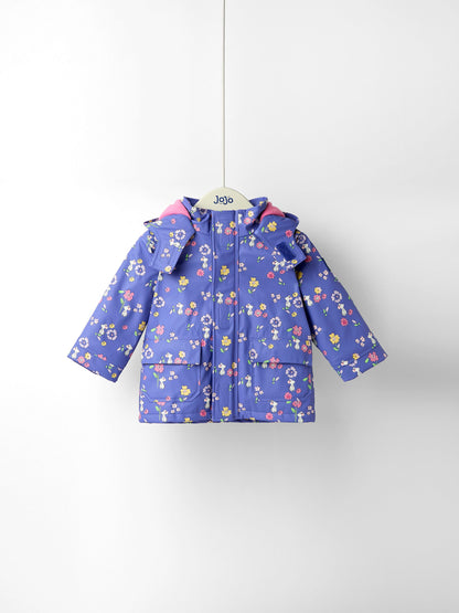 Dsiney Kidz - JoJo Maman Bébé Lilac Mouse Waterproof Cosy Lined Jacket image 1